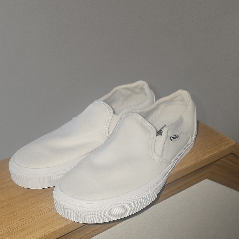 Vans Women's Classic White Slip-On Sneakers